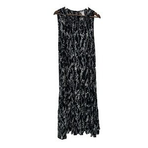 JBS LTD Black Floral Maxi Dress Pleated Dark Romantic VTG 2X cottagecore Boho